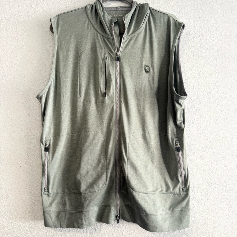 Peter Millar Olive Performance Upf 50+ Full Zip H… - image 1